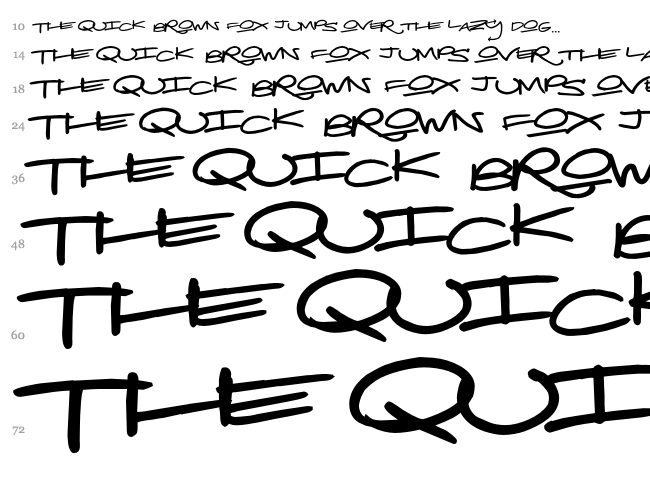 Real Toyz font waterfall